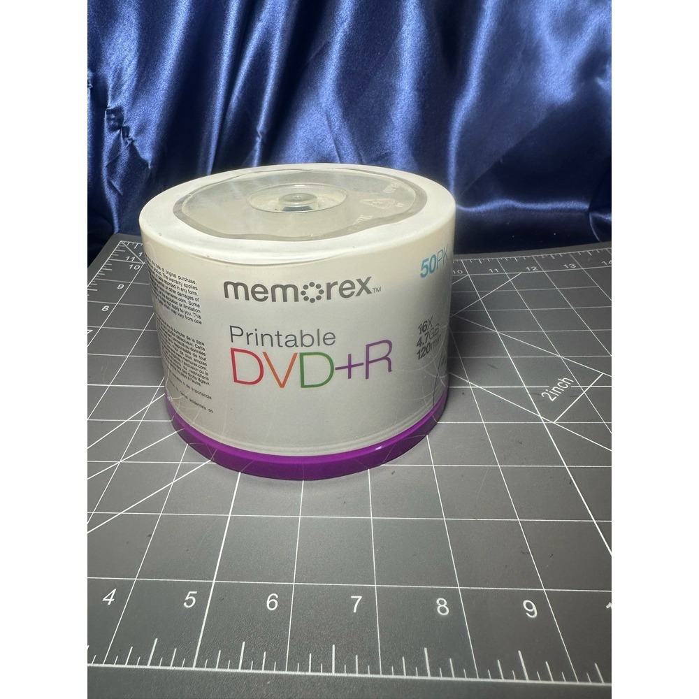 Memorex DVD+R 4.7GB 16X 50PK Printable Recordable Spindle/Cake Box - Picture 5 of 6